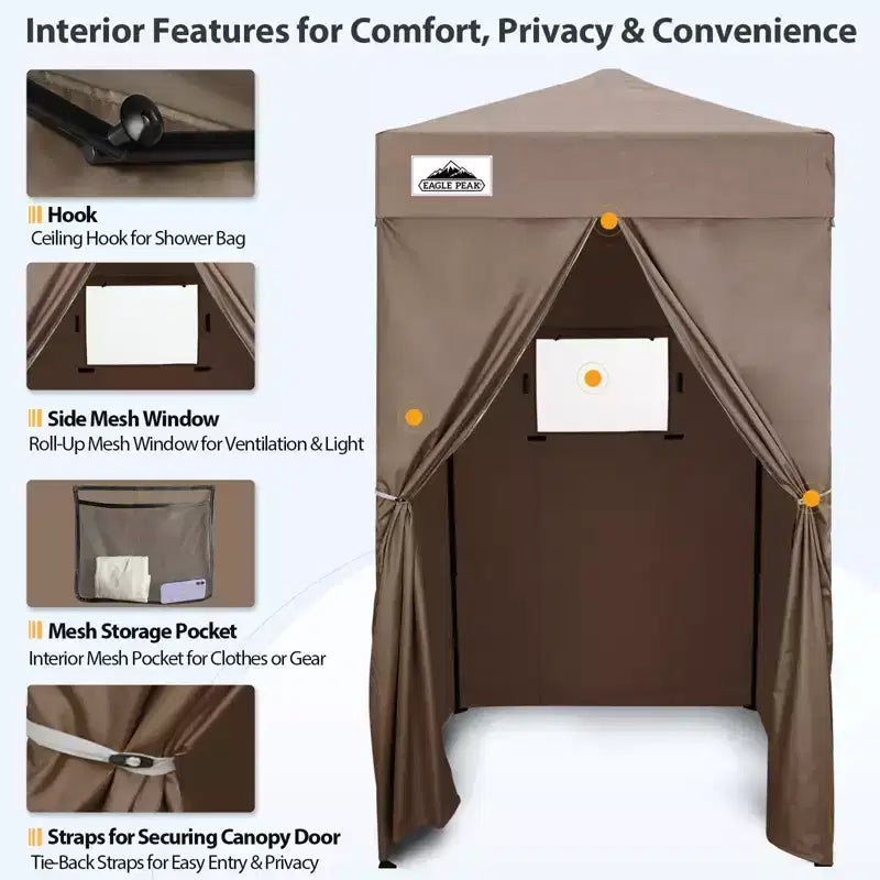 EAGLE PEAK 4x4 Pop Up Canopy, Flex Ultra Compact Portable Privacy Changing Room Photoshoots