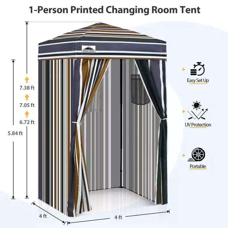 EAGLE PEAK 4x4 Pop Up Canopy, Flex Ultra Compact Portable Privacy Changing Room Photoshoots