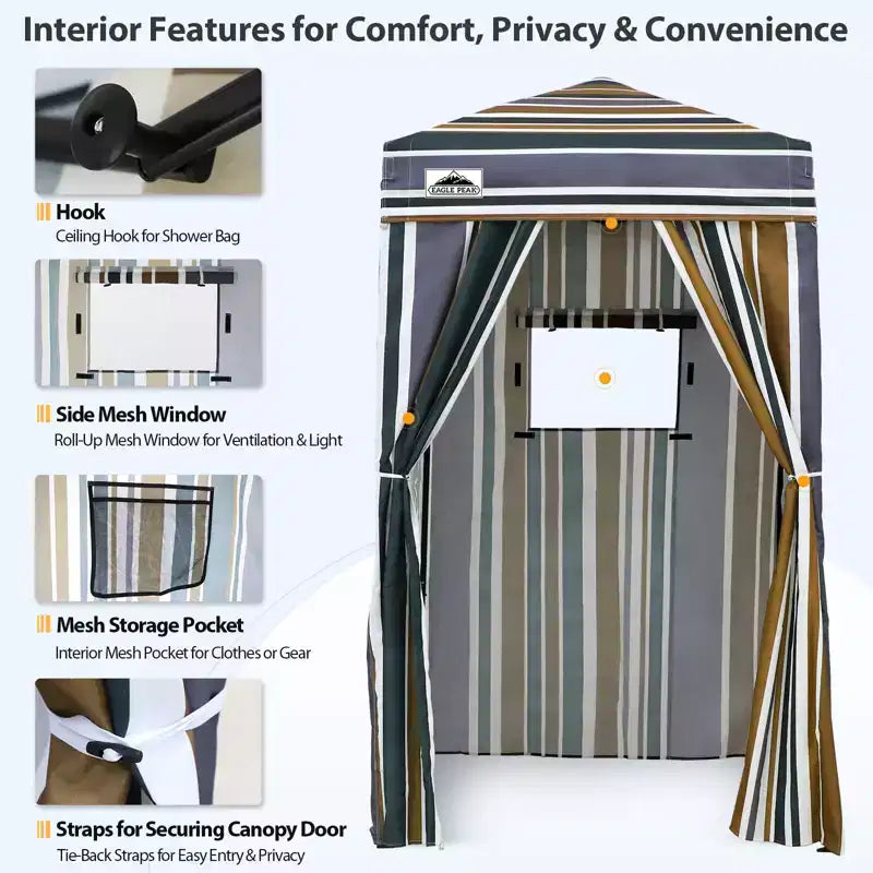 EAGLE PEAK 4x4 Pop Up Canopy, Flex Ultra Compact Portable Privacy Changing Room Photoshoots
