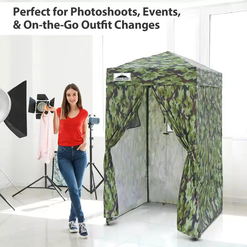 EAGLE PEAK 4x4 Pop Up Canopy, Flex Ultra Compact Portable Privacy Changing Room Photoshoots