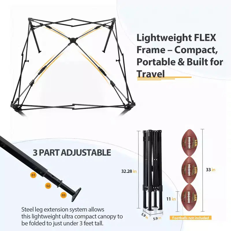 EAGLE PEAK 4x4 Pop Up Canopy, Flex Ultra Compact Portable Privacy Changing Room Photoshoots