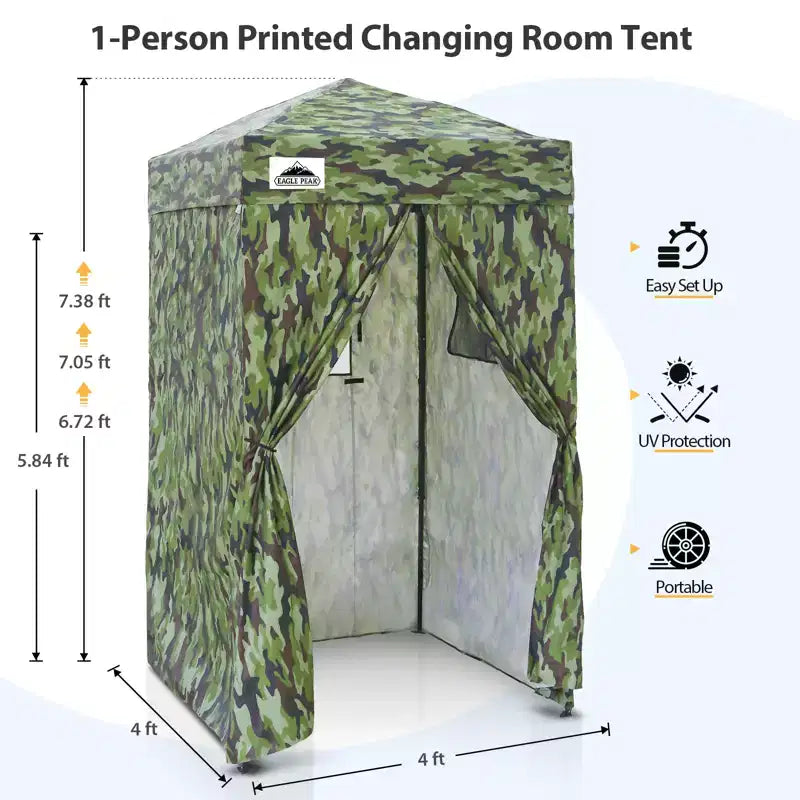 EAGLE PEAK 4x4 Pop Up Canopy, Flex Ultra Compact Portable Privacy Changing Room Photoshoots