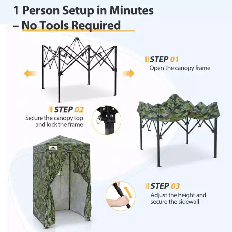 EAGLE PEAK 4x4 Pop Up Canopy, Flex Ultra Compact Portable Privacy Changing Room Photoshoots