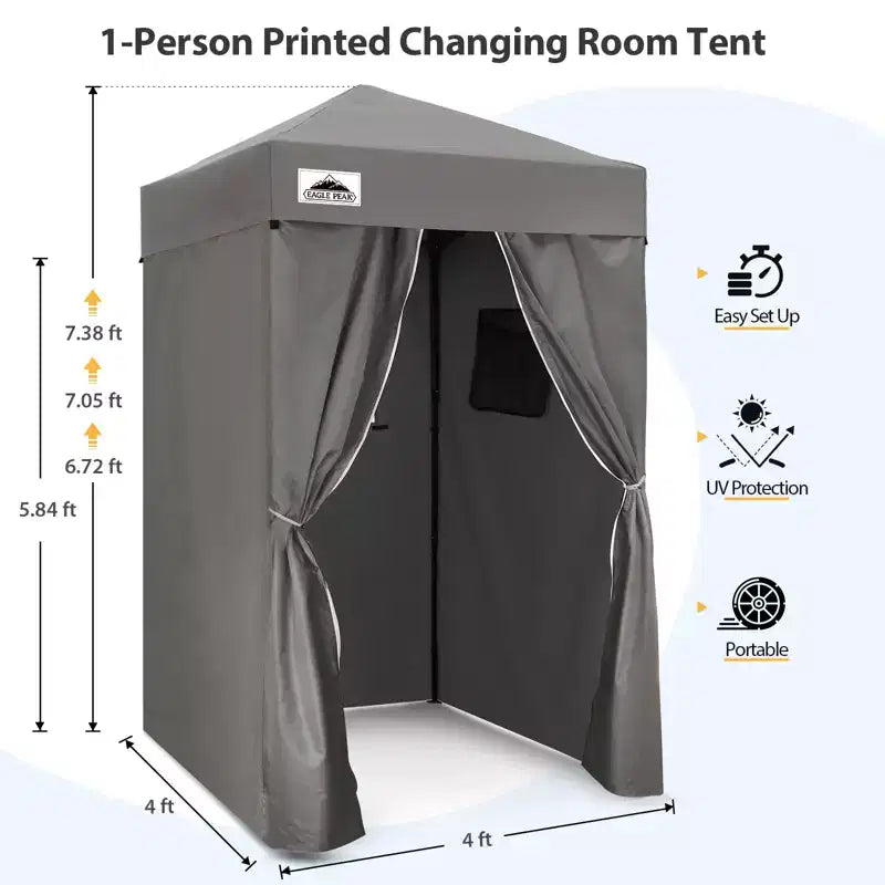 EAGLE PEAK 4x4 Pop Up Canopy, Flex Ultra Compact Portable Privacy Changing Room Photoshoots