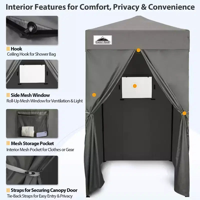 EAGLE PEAK 4x4 Pop Up Canopy, Flex Ultra Compact Portable Privacy Changing Room Photoshoots