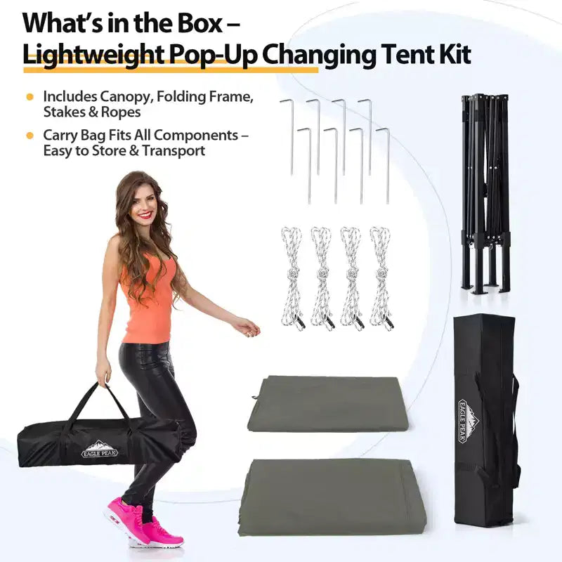 EAGLE PEAK 4x4 Pop Up Canopy, Flex Ultra Compact Portable Privacy Changing Room Photoshoots