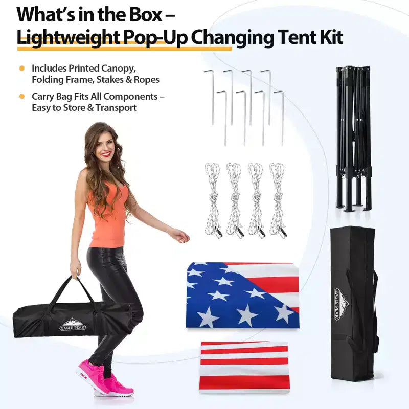 EAGLE PEAK 4x4 Pop Up Canopy, Flex Ultra Compact Portable Privacy Changing Room Photoshoots