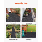 VEVOR Rubber Mulch for Landscaping, Recycled Rubber Mulch Mat 96 x 22 in, Permanent Rubber Pathway, Natural-Looking Black Mulch Garden Edging Border
