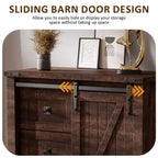 SinCiDo Farmhouse Modern 5 Drawer Tall Dresser w/Sliding Barn Door, Storage Organizer Dresser for Bedroom, Living Room & Kids Room