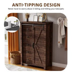 SinCiDo Farmhouse Modern 5 Drawer Tall Dresser w/Sliding Barn Door, Storage Organizer Dresser for Bedroom, Living Room & Kids Room