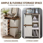SinCiDo Farmhouse Modern 5 Drawer Tall Dresser w/Sliding Barn Door, Storage Organizer Dresser for Bedroom, Living Room & Kids Room