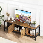 Rustic Brown 65 Inch TV Stand, Farmhouse Style Cabinet with Storage for TVs up to 75 Inch, Ideal for Living Room