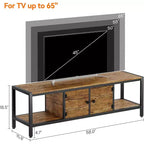 Rustic Brown 65 Inch TV Stand, Farmhouse Style Cabinet with Storage for TVs up to 75 Inch, Ideal for Living Room