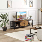 Rustic Brown 65 Inch TV Stand, Farmhouse Style Cabinet with Storage for TVs up to 75 Inch, Ideal for Living Room