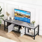 Rustic Brown 65 Inch TV Stand, Farmhouse Style Cabinet with Storage for TVs up to 75 Inch, Ideal for Living Room