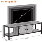 Rustic Brown 65 Inch TV Stand, Farmhouse Style Cabinet with Storage for TVs up to 75 Inch, Ideal for Living Room