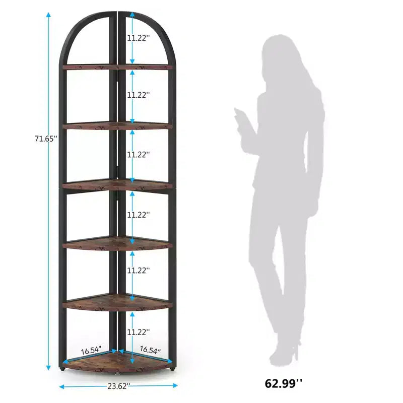 71.65 Narrow Space Saving Tall Bookshelf
