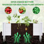 PexFix Outdoor White Rectangular Vinyl Rail and Garden Fence Planter for Vegetables Flowers