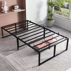 14 Inch Metal Full Bed Frame, Heavy Duty Platform, Sturdy Steel Slats, Mattress Foundation, No Box Spring Needed, Easy Assembly, Noise Free, Black