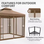 EAGLE PEAK 8'x8' Double Roof Outdoor Patio Gazebo with Mesh Netting