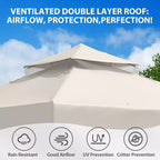 EAGLE PEAK 8'x8' Double Roof Outdoor Patio Gazebo with Mesh Netting