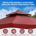 EAGLE PEAK 8'x8' Double Roof Outdoor Patio Gazebo with Mesh Netting