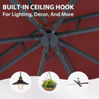 EAGLE PEAK 8'x8' Double Roof Outdoor Patio Gazebo with Mesh Netting