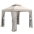EAGLE PEAK 8'x8' Double Roof Outdoor Patio Gazebo with Mesh Netting