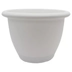 The HC Companies Sevilla Round Self-Watering Pot, Plastic Classic Planter with Internal Disk for Indoor and Outdoor Plants, 12 Inch, White