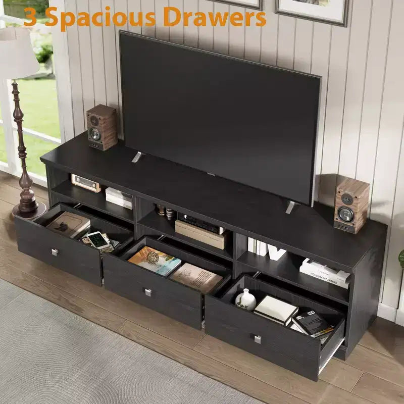 70in TV Stand for TVs up to 80, Mid Century Modern Entertainment Center with Drawer, TV Console Media Cabinet for Living Room, Bedroom