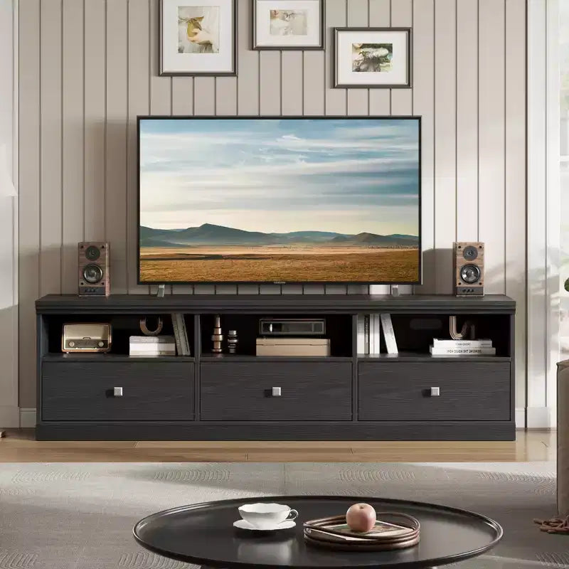 70in TV Stand for TVs up to 80, Mid Century Modern Entertainment Center with Drawer, TV Console Media Cabinet for Living Room, Bedroom