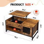 Coffee Table, 41.7 Lift Top Coffee Table with Storage Cabinet and Hidden Compartment, Wood Center Table for Living Room