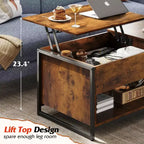 Coffee Table, 41.7 Lift Top Coffee Table with Storage Cabinet and Hidden Compartment, Wood Center Table for Living Room