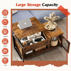 Coffee Table, 41.7 Lift Top Coffee Table with Storage Cabinet and Hidden Compartment, Wood Center Table for Living Room