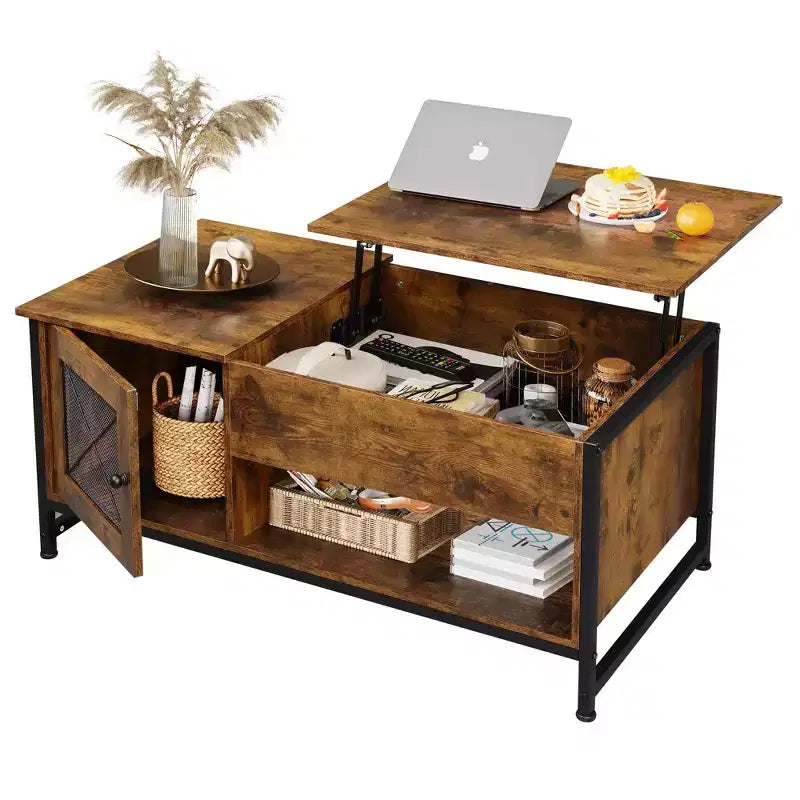 Coffee Table, 41.7 Lift Top Coffee Table with Storage Cabinet and Hidden Compartment, Wood Center Table for Living Room