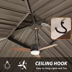 EAGLE PEAK Aluminum Frame with Steel Double Roof Hardtop Gazebo, Brown
