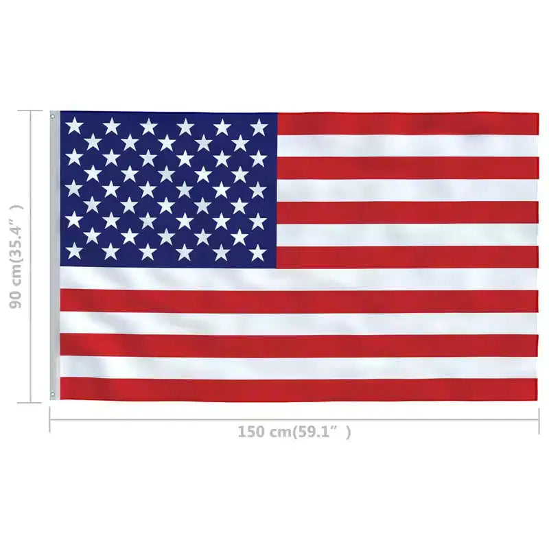 vidaXL US Flag Multicolor 68D 100% polyester Large Durable US Flag