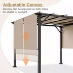 EAGLE PEAK 10'x10' Outdoor Pergola with Retractable Sunshade Canopy, Beige