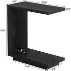 Tribesigns C-Shaped End Table with 2-Tier Storage Shelves