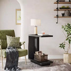 Tribesigns C-Shaped End Table with 2-Tier Storage Shelves