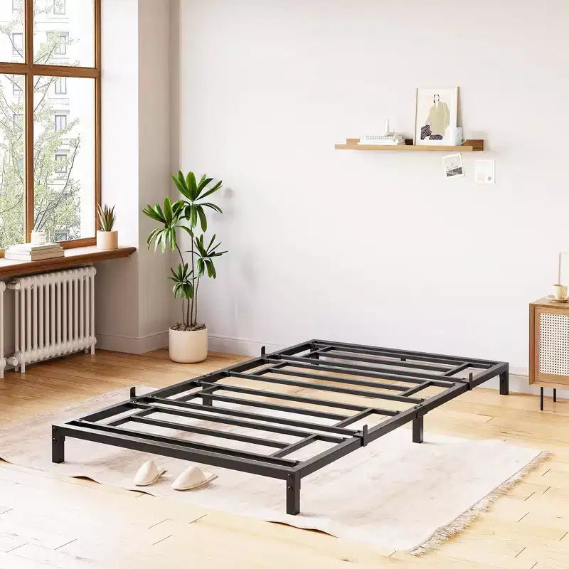 Whizmax 6 Inch Bed Frame No Box Spring Needed, Heavy Duty Metal Platform Bed Frame Twin Size for Bedroom Easy Assembly, Noise Free, Black
