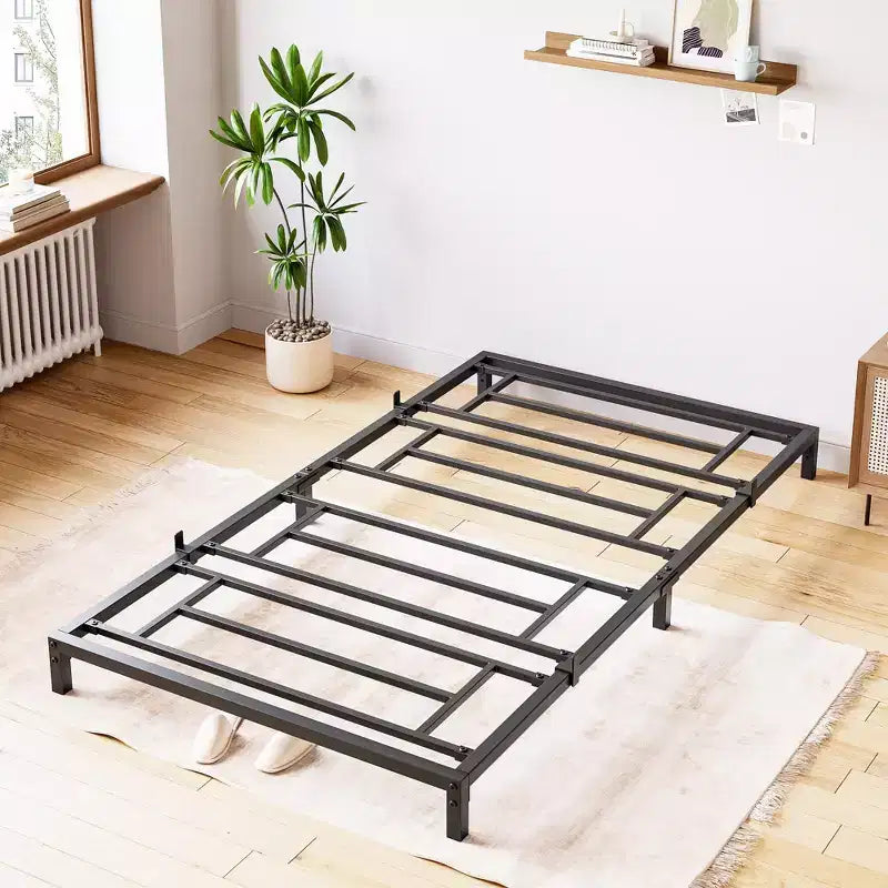 Whizmax 6 Inch Bed Frame No Box Spring Needed, Heavy Duty Metal Platform Bed Frame Twin Size for Bedroom Easy Assembly, Noise Free, Black