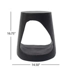 Hollow Side Table, Wood-like texture, Black Color