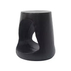 Hollow Side Table, Wood-like texture, Black Color