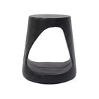 Hollow Side Table, Wood-like texture, Black Color