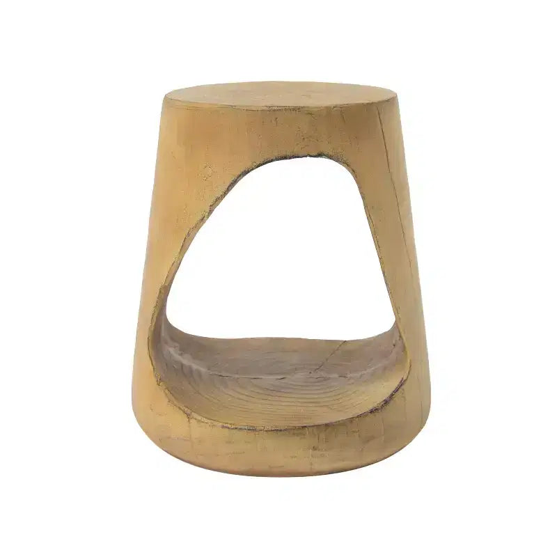 Hollow Side Table, Wood-like texture, Black Color