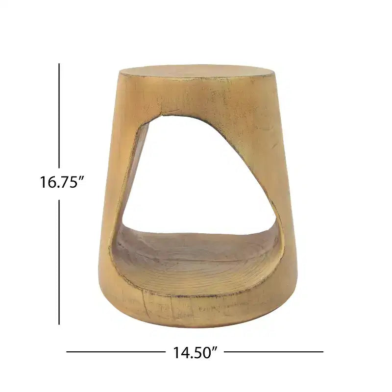Hollow Side Table, Wood-like texture, Black Color