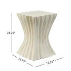 Artisanal Wavy Archaistic Side Table with Textured Beige Finish