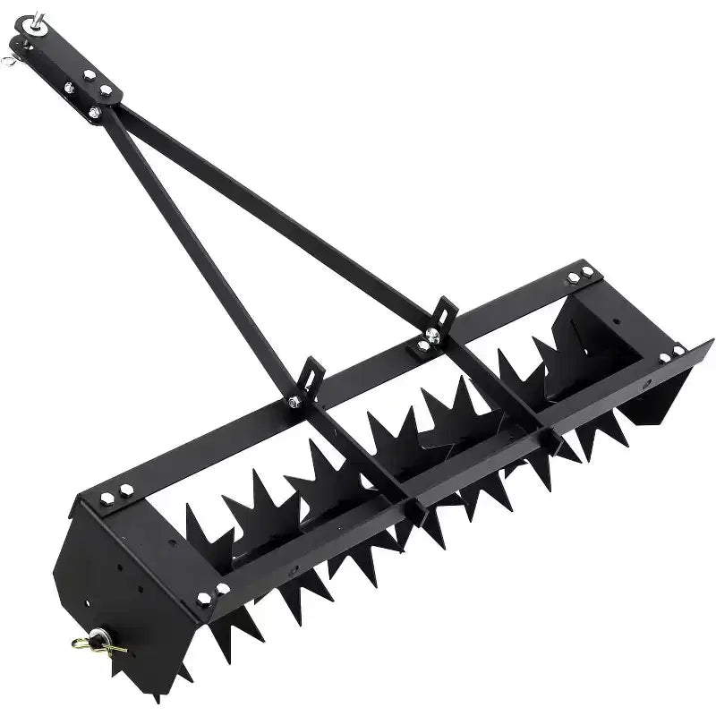 32 Tow Behind Spike Aerator, Tow Behind Lawn Plug Aerator with Soil Penetrator Spikes for Lawn, Yard and Garden