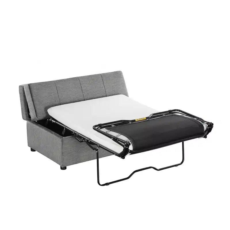 Twin Size Convertible Ottoman Sleeper Bed with Mattress - Space-Saving Guest Bed for Living Room & Apartment